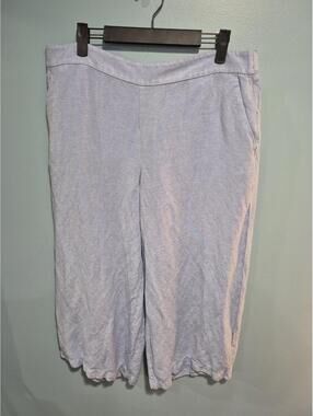 LOFT Light Blue Wide Leg Cropped Pants Size Large